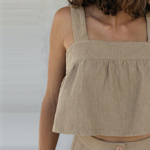 STRAND LINEN TOP